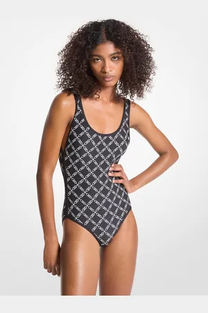 Michael Kors MK Empire Logo Print Swimsuit - - Michael Kors