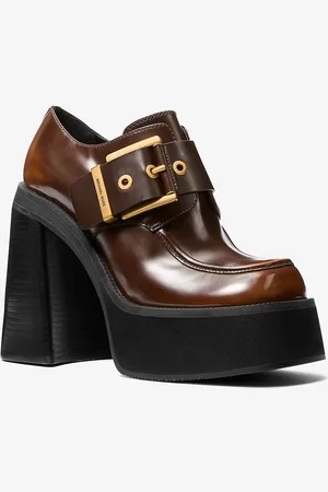 Michael Kors MK Colby Burnished Leather Platform Loafer - - Michael Kors
