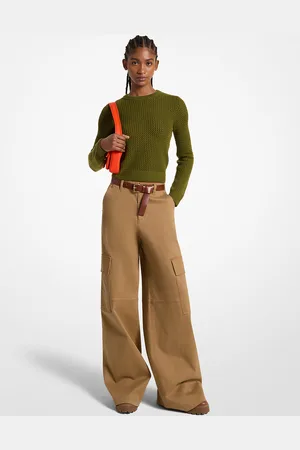 Michael Kors MK Stretch Organic Cotton Wide-Leg Cargo Trousers - - Michael Kors