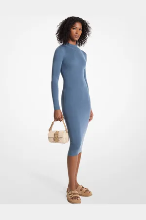 Michael Kors MK Stretch Wool Blend Mock Neck Dress - - Michael Kors