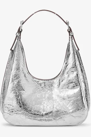 Michael Kors MK Nolita Small Metallic Crackled Leather Hobo Shoulder Bag - - Michael Kors