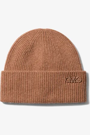 Michael Kors MK Ribbed Cashmere Beanie Hat - - Michael Kors