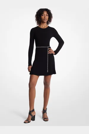 Michael Kors MK Stretch Knit Belted Dress - - Michael Kors