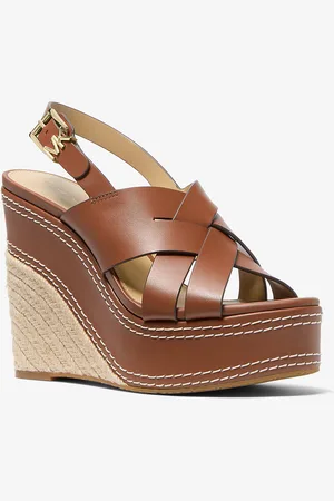 Michael Kors MK Nora Leather Wedge Sandal - - Michael Kors