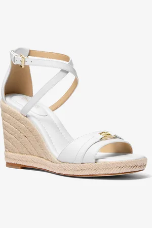 Michael Kors MK Mandy Leather Wedge Sandal - - Michael Kors
