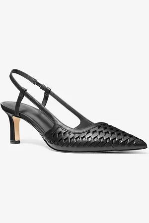 Michael Kors MK Alora Hand-Woven Leather Slingback Pump - - Michael Kors
