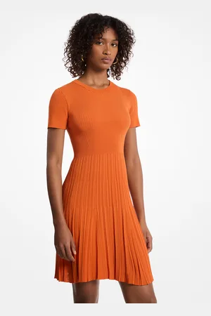 Michael Kors MK Ribbed Knit Short-Sleeve Dress - - Michael Kors