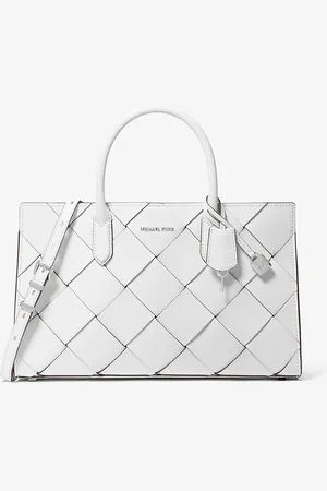Michael Kors MK Scarlett Medium Woven Leather Satchel - - Michael Kors