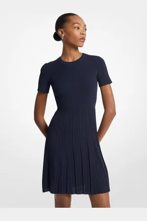 Michael Kors MK Ribbed Knit Short-Sleeve Dress - - Michael Kors
