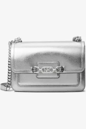 Michael Kors MK Heather Large Metallic Leather Shoulder Bag - - Michael Kors