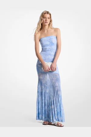 Michael Kors MK Tie-Dye Stretch Knit Sheer Strapless Dress - - Michael Kors