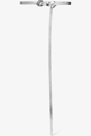 Michael Kors MK Jeanne Metallic Python Embossed Leather Skinny Belt - - Michael Kors