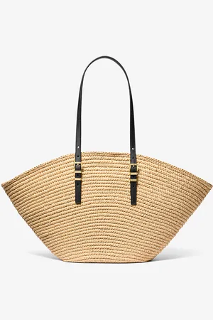 Michael Kors MK Isa Large Hand-Crocheted Straw Tote Bag - - Michael Kors