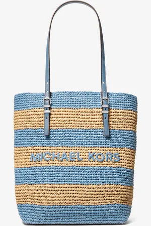 Michael Kors MK Quinn Large Hand-Crocheted Straw Tote Bag - - Michael Kors