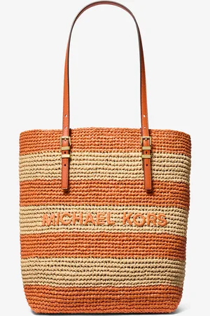 Michael Kors MK Quinn Large Hand-Crocheted Straw Tote Bag - - Michael Kors