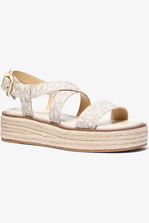 Michael Kors MK Lynn Signature Logo Platform Espadrille Sandal - - Michael Kors