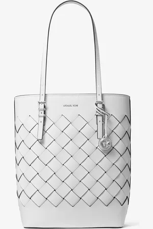 Michael Kors MK Quinn Large Woven Leather Tote Bag - - Michael Kors