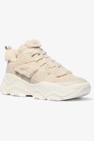 Michael Kors MK Atlas Suede and Shearling Trainer - - Michael Kors