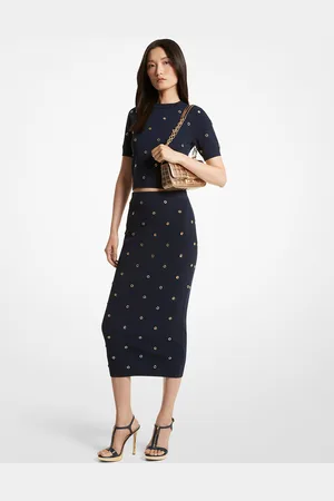 Michael Kors MK Grommet-Embellished Stretch Knit Pencil Skirt - - Michael Kors