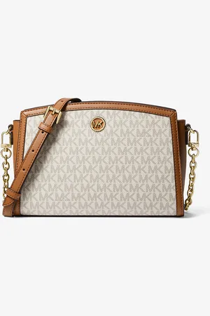 Michael Kors MK Chantal Large Signature Logo Messenger Bag - - Michael Kors