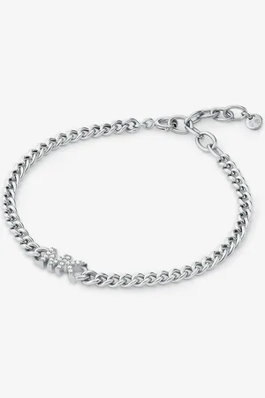 Michael Kors MK Precious Metal-Plated Sterling Logo Curb Link Bracelet -