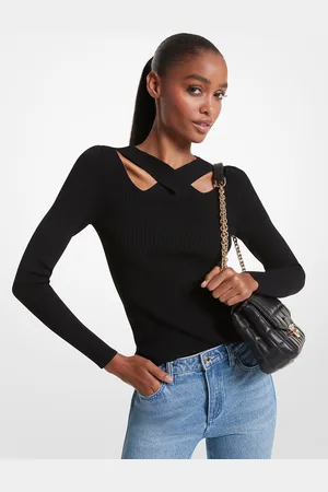 Michael Kors MK Ribbed Stretch Knit Cutout Jumper - - Michael Kors