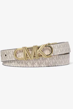 Michael Kors MK Empire Reversible Leather and Signature Logo Belt - - Michael Kors