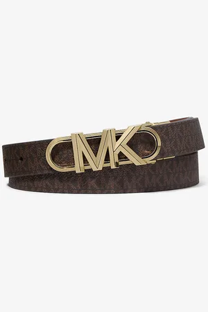 Michael Kors MK Empire Reversible Leather and Signature Logo Belt - - Michael Kors