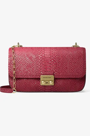 Michael Kors MK Tribeca Large Snake Embossed Leather Shoulder Bag - - Michael Kors
