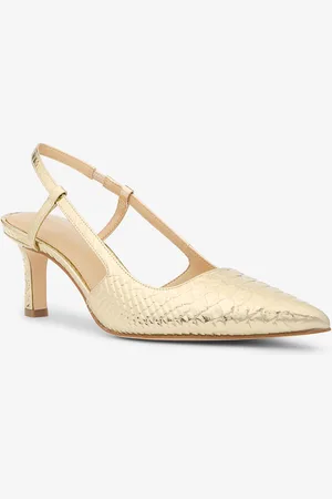 Michael Kors MK Alora Metallic Snake Embossed Leather Slingback Pump - - Michael Kors