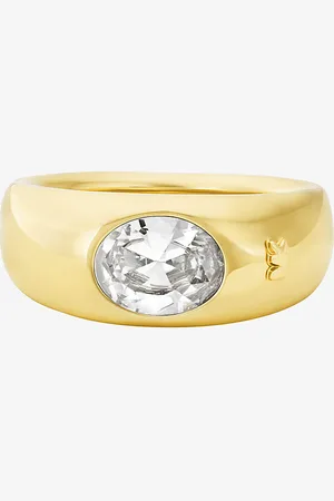 Michael Kors MK Precious Metal-Plated Cubic Zirconia Signet Ring -