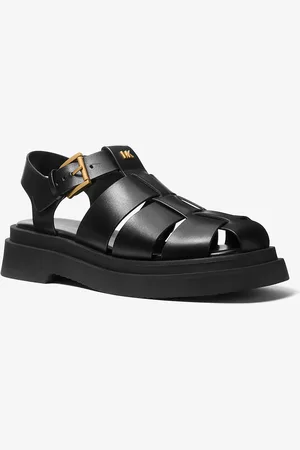 Michael Kors MK Indy Fisherman Leather Sandal - - Michael Kors