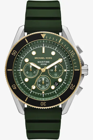 Michael Kors MK Oversized Maritime Two-Tone and Silicone Watch -