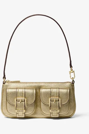 Michael Kors MK Zoe Small Metallic Pebbled Leather Convertible Pochette - - Michael Kors