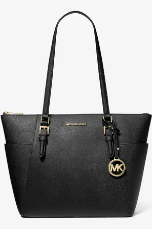 Michael Kors MK Charlotte Large Saffiano Leather Top-Zip Tote Bag - - Michael Kors