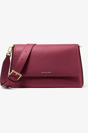 Michael Kors MK Nessa Large Leather Crossbody Bag - - Michael Kors