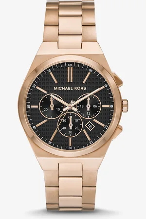 Michael Kors MK Oversized Lennox Beige Gold-Tone Watch -