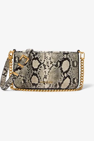 Michael Kors MK Bryant Small Snake Embossed Leather Convertible Pochette - - Michael Kors