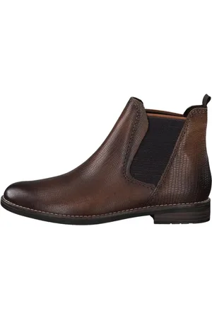 Marco Tozzi Chelsea Boots, female, , 6 UK, Booties Low Heels Cognac Lizard