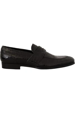 Dolce & Gabbana Loafers, male, , 10 UK, Crocodile Leather Slip On Moccasin Shoes