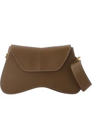 Elleme Cross Body Bags, female, , ONE SIZE, Space Bag in Grey Leather with White Stitching