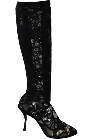 Dolce & Gabbana Elegant Lace Socks Boots Shoes Pumps