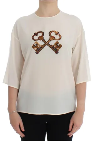 Dolce & Gabbana Sequined Key Silk Blouse