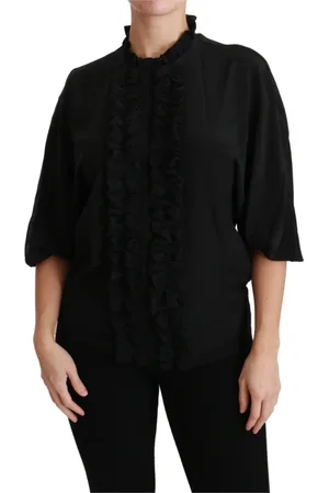 Dolce & Gabbana Blouses, female, , 3XS, Silk Ruffled Top Blouse