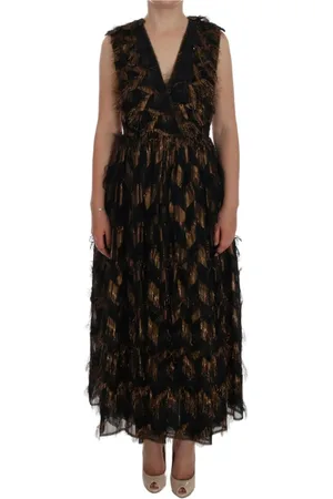 Dolce & Gabbana Bohemian Fringed Silk Maxi Dress