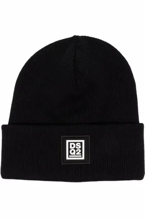 Dsquared2 Beanies, unisex, , ONE SIZE, Logo Patch Knitted Beanie