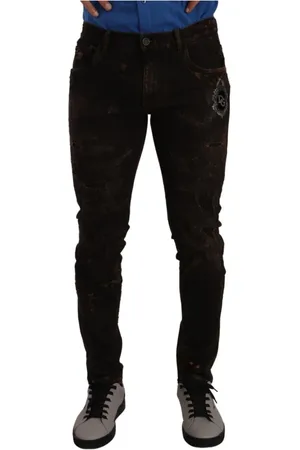 Dolce & Gabbana Skinny Jeans, male, , M, Crown Logo Skinny Denim Jeans