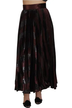 Dolce & Gabbana Polyester High Waist A-line Maxi Skirt