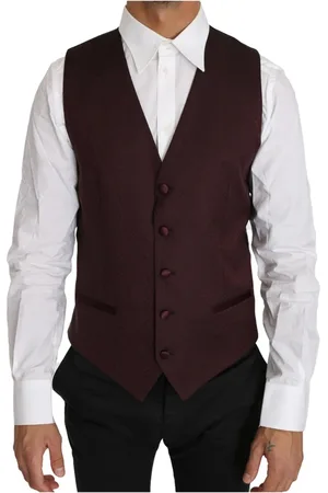 Dolce & Gabbana Suit Vests, male, , M, Luxury Pattern Wool Silk Vest