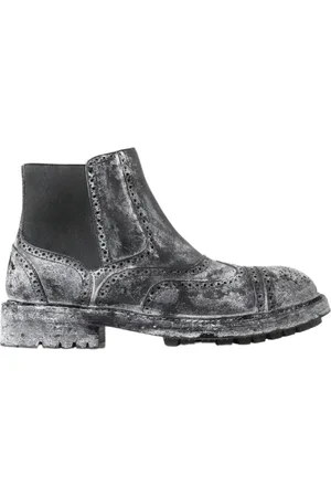 Dolce & Gabbana Chelsea Boots, male, , 9 1/2 UK, Black Leather Ankle Boots